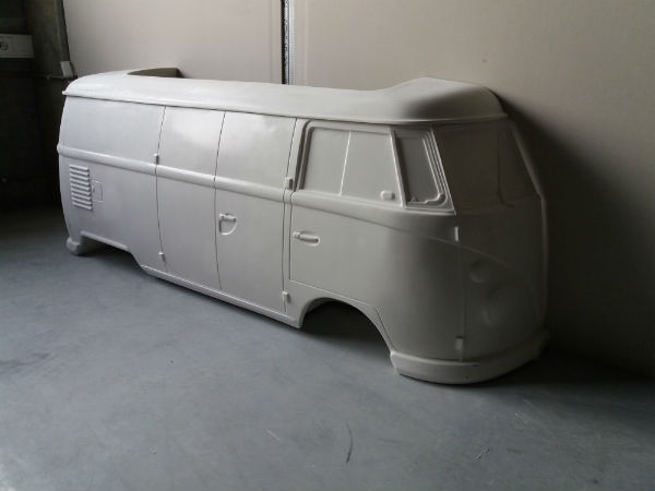 fiberglass object, bully, pickup bully, samba, panel,transporter,gocart body, pedal car, tot rod, cox, beetle, combi, replica, wall decoration,life size sculpture